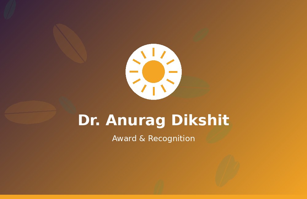 Dr. Anurag Dikshit receiving an award
